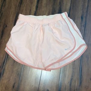 nike pink white running shorts